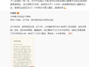 小米高管回应玄戒O1质疑：但凡有欺诈，小米能活到今天？