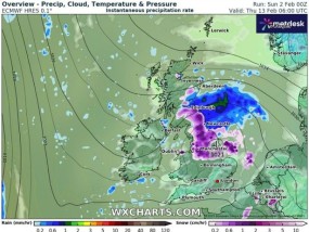 英国降雪：气象预报员警告“极地涡旋分裂”，地图显示27厘米降雪将到来
