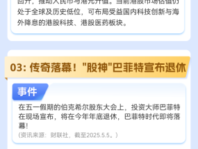 “股神”巴菲特退休？一图带你了解五一期间发生了什么